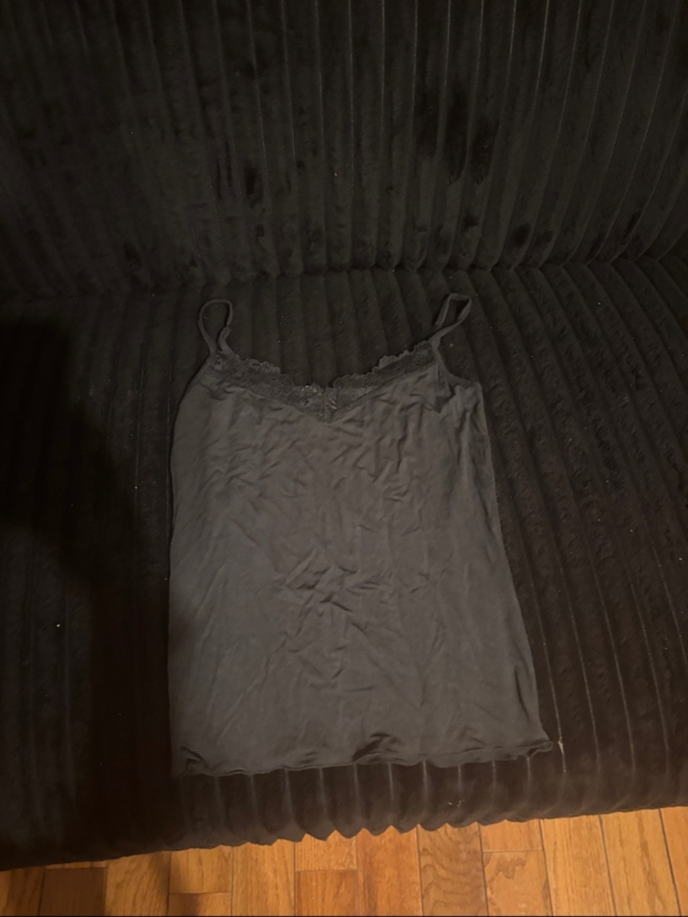 SKIMS Sheer Modal Lace Cami • NWT •Never Worn •Onyx (Black)• XXS